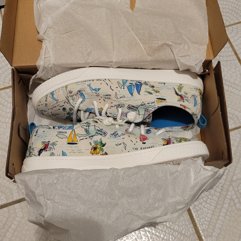 Sperry Shoes with Beach Map Print